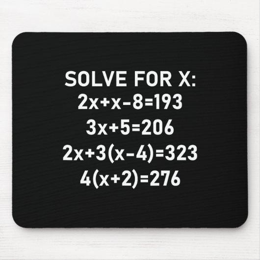 Sechs Sieben Meme Mathe Algebra Pun Löse Für X 67 Mousepad (Vorne)