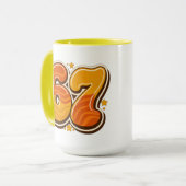 Sechs Sieben Meme Tasse (Vorderseite Links)