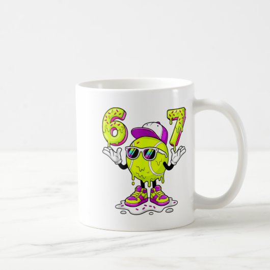 Sechs Sieben Meme Tennis Eiscreme Drip 67 Für Kind Kaffeetasse (Rechts)