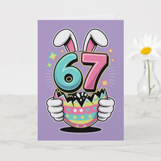 Sechs Sieben Osterhase Ei Karte Spaß Kinder Feiert (Kleine Pflanze)