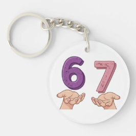 Sechs Sieben Rosa Lila Hirn Fäule Schlüsselanhänger