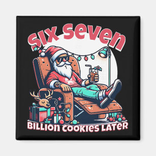 Sechs Sieben Santa-Kekse Für Lustigen Weihnachts-M Magnet