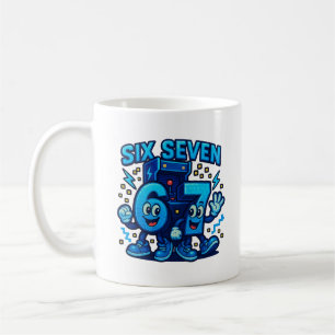 Sechs Sieben Spaß Cartoon Zahl Charakter Kunst Kaffeetasse