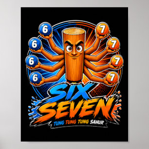 Sechs Sieben Tung Tung Sahur Kinder 67 Jungen Juge Poster