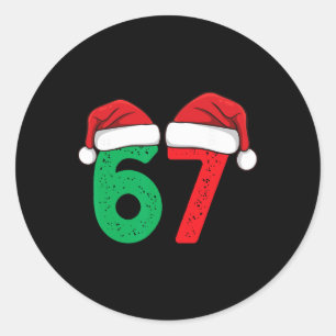 Sechs Sieben Weihnachten 6 7 Meme Lustiges Weihnac Runder Aufkleber