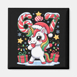 Sechs Sieben Weihnachten Einhorn Meme Lustig Süße Magnet