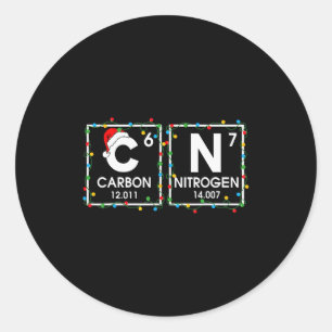 Sechs Sieben Weihnachten Kohlenstoff Stickstoff 67 Runder Aufkleber