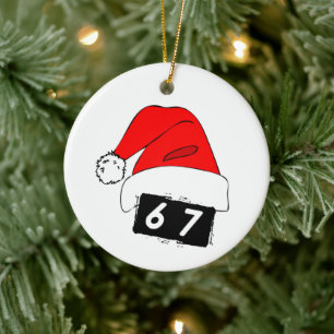 Sechs Sieben Weihnachts-Keramik-Ornament! Keramik Ornament