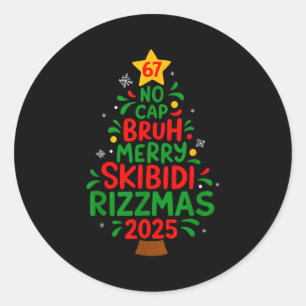 Sechs Sieben Weihnachtsbaum 67 Kein Hut Bruh Meme  Runder Aufkleber