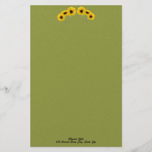 Sechs Sonnenblumen Blumenbanner Foto nach Maß Briefpapier (Vorderseite)