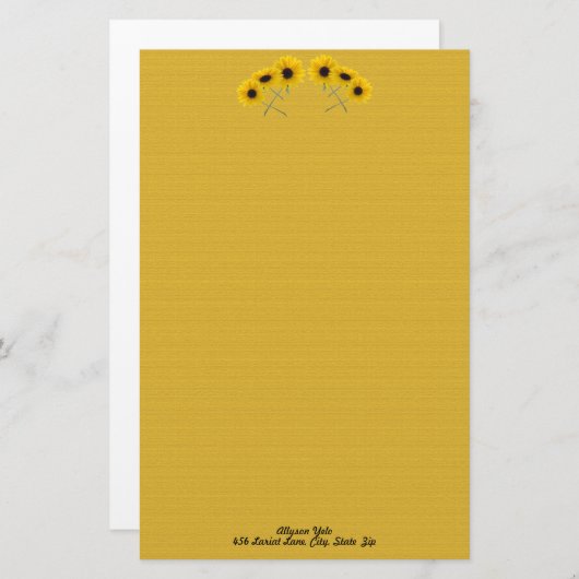 Sechs Sonnenblumen Blumenleiter Arch Custom Briefpapier (Vorne/Hinten)