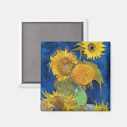Sechs Sonnenblumen, Van Gogh Magnet (Vorderseite/Rückseite)