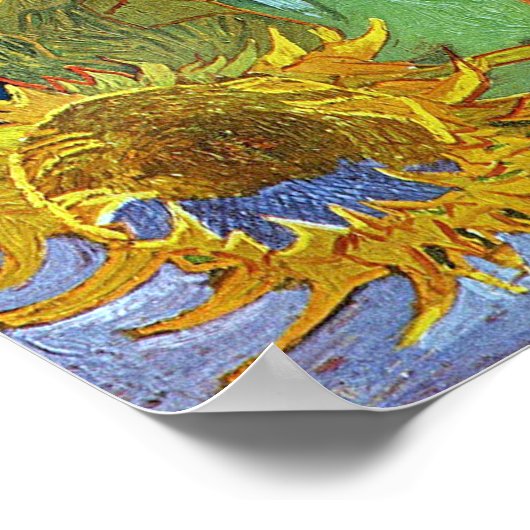 Sechs Sonnenblumen, Van Gogh Poster (Ecke)