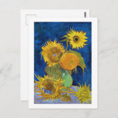 Sechs Sonnenblumen, Van Gogh Postkarte (Vorne/Hinten)