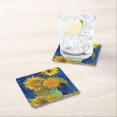 Sechs Sonnenblumen, Van Gogh Rechteckiger Pappuntersetzer (Vor Ort)