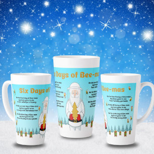 Sechs Tage Bee-Mas Frohe Weihnachten einem Erstaun Milchtasse