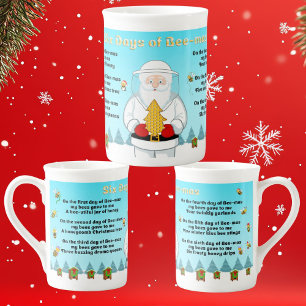 Sechs Tage Bee-Mas Frohe Weihnachten einem Erstaun Porzellantasse