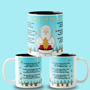Sechs Tage Bee-Mas Frohe Weihnachten einem Erstaun Zweifarbige Tasse
