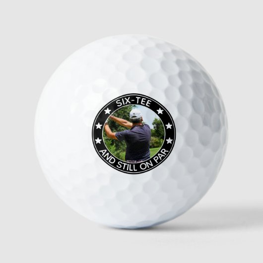 Sechs-Tee & Still auf Par Personalisiert 60. Gebur Golfball (Vorderseite)