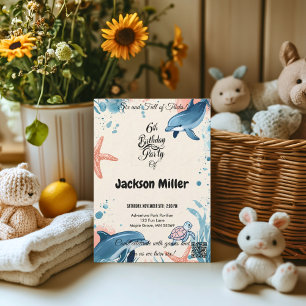 Sechs und voller Tricks 6. Geburtstag Indigo & Cor Einladung