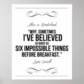 "Sechs unmögliche Dinge" Alice im Wunderland druck Poster (Vorne)