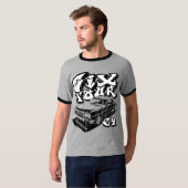 Sechs vier (Vintages Schwarzes) T-Shirt (Vorne ganz)