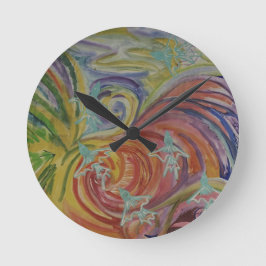 Sechs Vögel Runde Wanduhr
