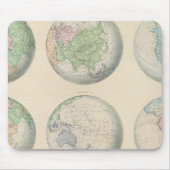 Sechs Weltkarten Mousepad (Vorne)