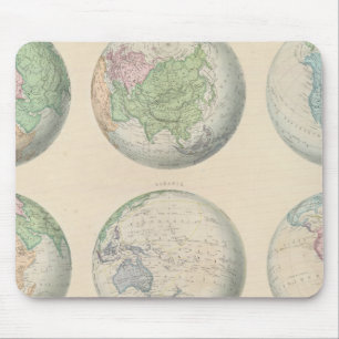 Sechs Weltkarten Mousepad