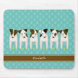 sechs whimsical Terrier Jack Russell Hunde Mousepad