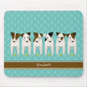 sechs whimsical Terrier Jack Russell Hunde Mousepad