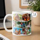 Sechseck 16 Foto-Collage modernes Muster Wrap Kaffeetasse