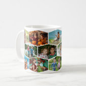 Sechseck 16 Foto-Collage modernes Muster Wrap Kaffeetasse (Vorderseite Links)