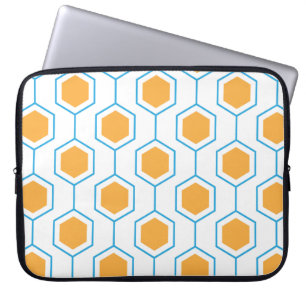 Sechseck abstrakt geometrisches Muster in orange b Laptopschutzhülle