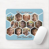 Sechseck-Familienfoto-Collage Mousepad (Mit Mouse)