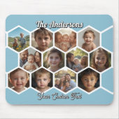 Sechseck-Familienfoto-Collage Mousepad (Vorne)