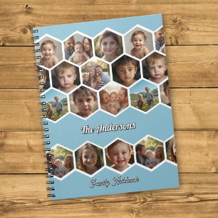 Sechseck-Familienfoto-Collage Notizblock