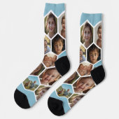 Sechseck-Familienfoto-Collage Socken (Linkes Detail)
