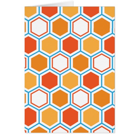 Sechseck in Orange, Blau und Weiß (Vorne)