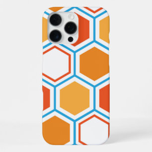 Sechseck in Orange, Blau und Weiß iPhone 16 Pro Max Hülle