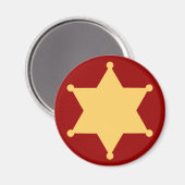 Sechseck Sheriffstern hexagon sheriff's badge Magnet (Vorderseite/Rückseite)