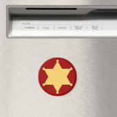 Sechseck Sheriffstern hexagon sheriff's badge Magnet (In Situ (Geschirrspüler))