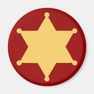 Sechseck Sheriffstern hexagon sheriff's badge Magnet
