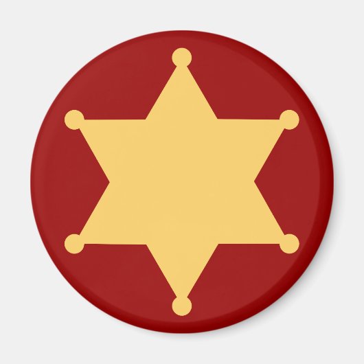 Sechseck Sheriffstern hexagon sheriff's badge Magnet (Vorne)