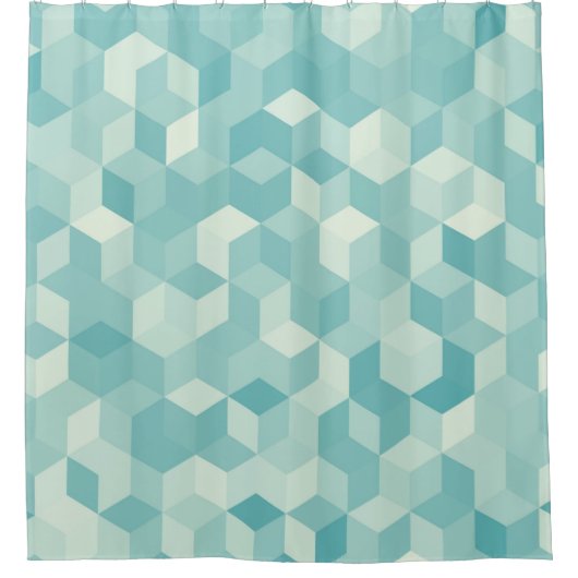 Sechseckblaues Muster Duschvorhang (Vorderseite)