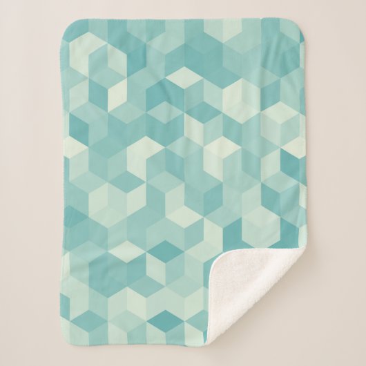 Sechseckblaues Muster Sherpadecke (Vorderseite)