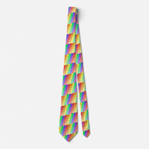 Sechsecke - Regenbogen Krawatte
