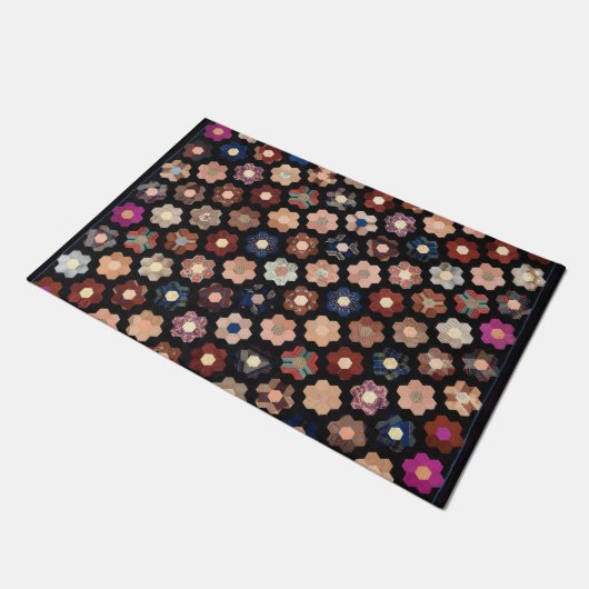 Sechseckgequilt Fußmatte (Schrägansicht)