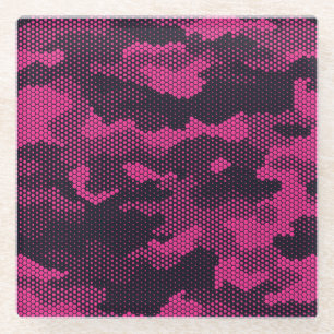 Sechseckige Camouflage, militärischer Hintergrund Glasuntersetzer