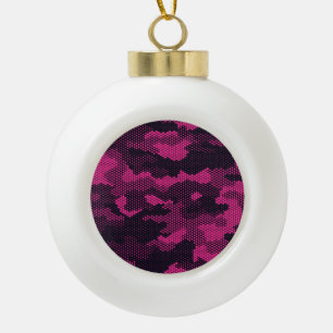 Sechseckige Camouflage, militärischer Hintergrund Keramik Kugel-Ornament